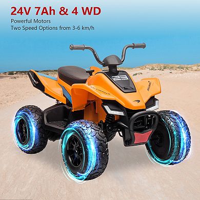 Licensed McLaren 24V Kids ATV 4-Wheeler Electric Ride-On Car with 800W Motor Off-Road Quad