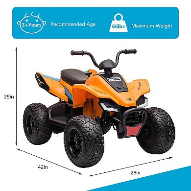 Licensed McLaren 24V Kids ATV 4-Wheeler Electric Ride-On Car with 800W Motor Off-Road Quad