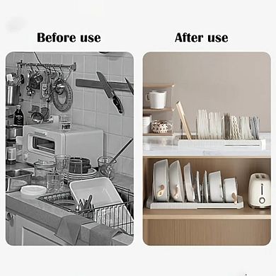 Retractable Cookware Rack - Adjustable, Space-Saving Kitchen Storage