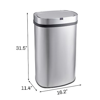 18 Gallon Stainless Steel Oval Motion Sensor Trash Can for Kitchen