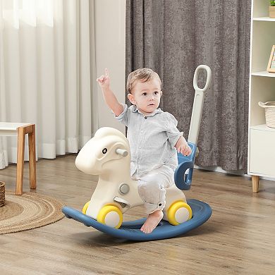 Qaba 4-in-1 Rocking Horse with Detachable Balance Board for 1-3 Years