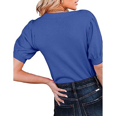 Womens Sweater Tops Crewneck Sweater Basic Knit Pullover Lightweight Casual Sweaters Blouse