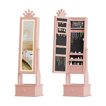 Kids Jewelry Cabinet with Full-Length Mirror