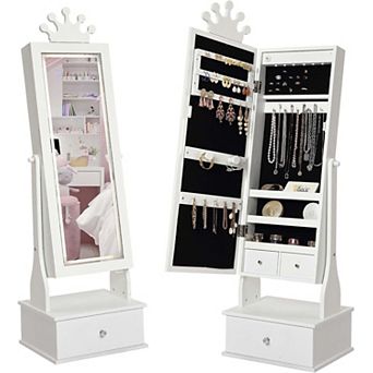 Kids Jewelry Cabinet with Full-Length Mirror