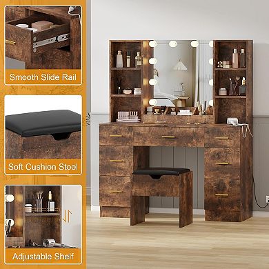 Modern Vanity Set with LED Mirror