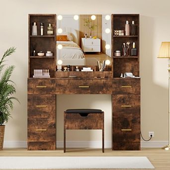 Modern Vanity Set with LED Mirror