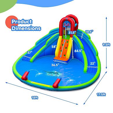 Inflatable Waterslide Bounce House with Upgraded Handrail without Blower