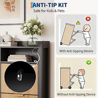 Shoe Storage Cabinet with 4 Flip Drawers