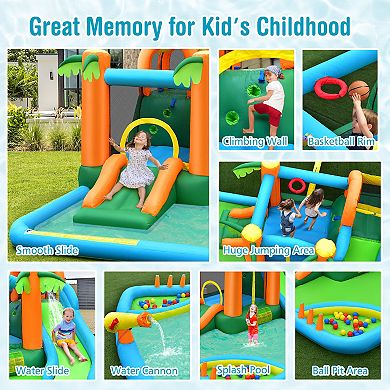 Inflatable Water Slide Park with Upgraded Handrail - No Blower
