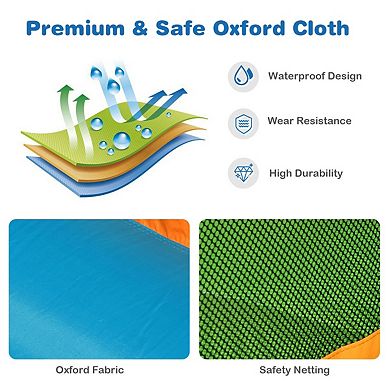 Inflatable Water Slide Kids Bounce House Splash Water Pool with 735W Blower