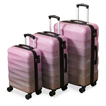 Whisen 3 pc Luggage Set with 20"/24"/28" Hardshell Suitcases, TSA Lock & Expandable Design