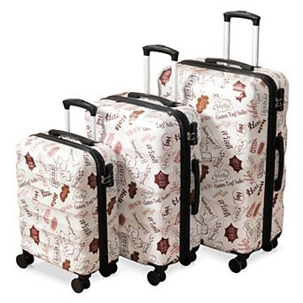Whisen 3 pc Luggage Set with 20"/24"/28" Hardshell Suitcases, TSA Lock & Expandable Design