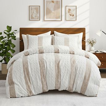 Unikome Cationic Jacquard Duvet Cover Set with 2 Pillowcases