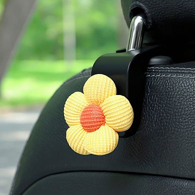 Flower Car Seat Headrest Hooks Set for Bag and Purse Hanging Organizer