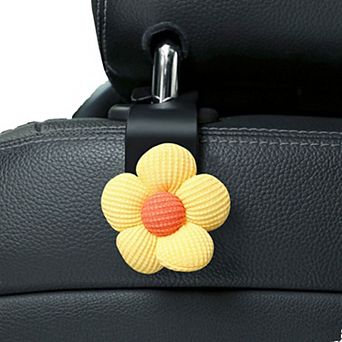 Flower Car Seat Headrest Hooks Set for Bag and Purse Hanging Organizer