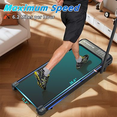Whisen 2.5HP 3 in 1 Foldable Under Desk Treadmill with Incline, Remote Control and LED Display
