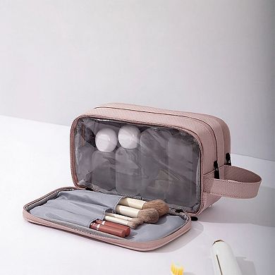 Compact Travel Toiletry Bag with Multiple Compartments and Carry Handle