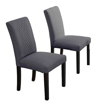 Unikome Diamond Pattern Dining Chair Cushioned Seat, Comfortable & Stylish, 2-Pack
