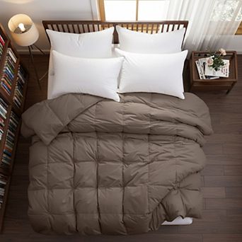 Unikome Made in Germany Medium Weight 100% Cotton Goose Down Feather Comforter for Luxurious Comfort
