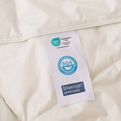 Unikome Made in Germany Medium Weight 100% Cotton Goose Down Feather Comforter for Luxurious Comfort