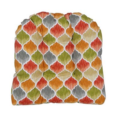 Blazing Needles,19-inch U-Shaped Spun Polyester Outdoor Tufted Dining Chair Cushion