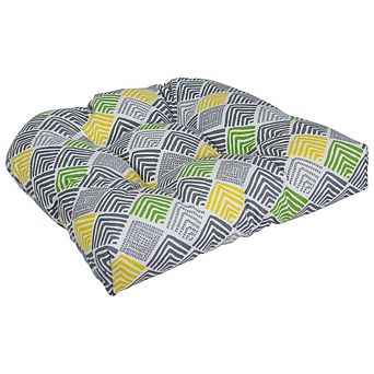 Blazing Needles,19-inch U-Shaped Spun Polyester Outdoor Tufted Dining Chair Cushion