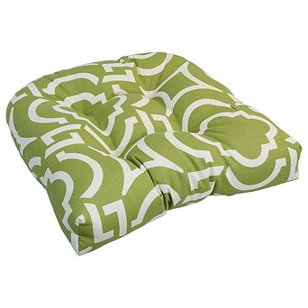 Blazing Needles,19-inch U-Shaped Spun Polyester Outdoor Tufted Dining Chair Cushion