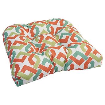 Blazing Needles,19-inch U-Shaped Spun Polyester Outdoor Tufted Dining Chair Cushion