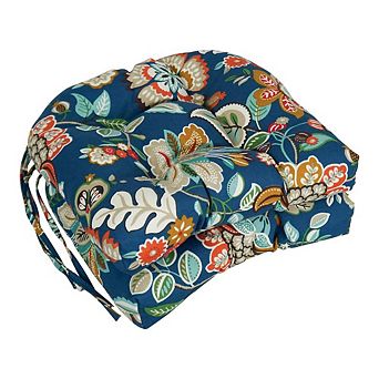 Blazing Needles,16-inch Spun Polyester Patterned Outdoor U-shaped Tufted Chair Cushion