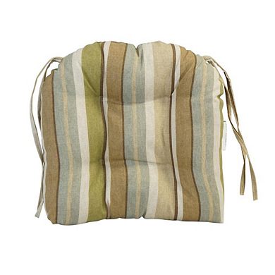 Blazing Needles,16-inch Spun Polyester Outdoor U-shaped Tufted Chair Cushion