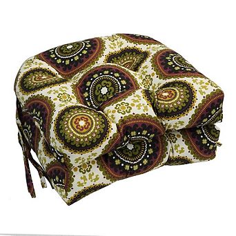 Blazing Needles,16-inch Spun Polyester Outdoor U-shaped Tufted Chair Cushion