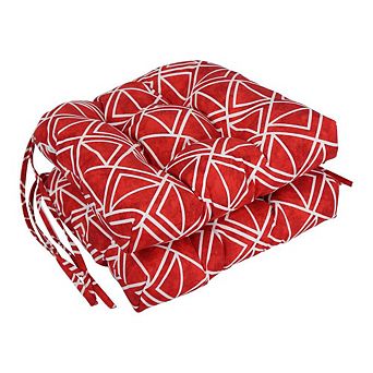 Blazing Needles,16-inch Spun Polyester Outdoor U-shaped Tufted Chair Cushion