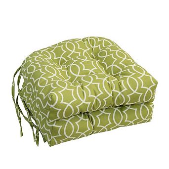Blazing Needles,16-inch Spun Polyester Outdoor U-shaped Tufted Chair Cushion