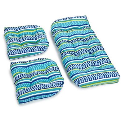 Blazing Needles,U-Shaped Spun Polyester Tufted Settee Cushion Set (Set of 3)