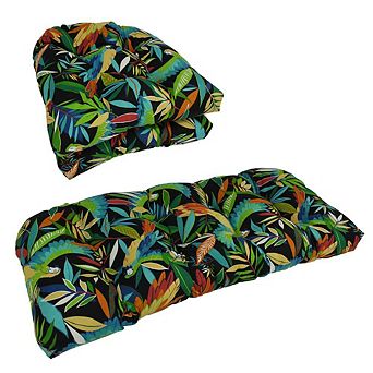 Blazing Needles,U-Shaped Spun Polyester Tufted Settee Cushion Set (Set of 3)