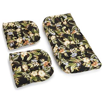 Blazing Needles,U-Shaped Spun Polyester Tufted Settee Cushion Set (Set of 3)