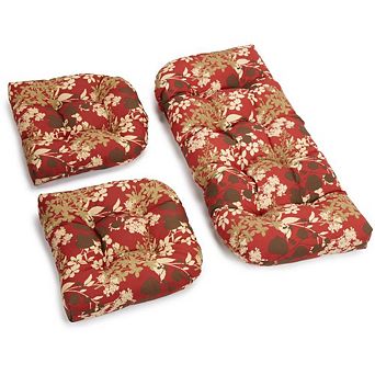 Blazing Needles,U-Shaped Spun Polyester Tufted Settee Cushion Set (Set of 3)