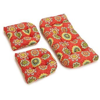 Blazing Needles,U-Shaped Spun Polyester Tufted Settee Cushion Set (Set of 3)