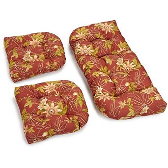 Blazing Needles,U-Shaped Spun Polyester Tufted Settee Cushion Set (Set of 3)