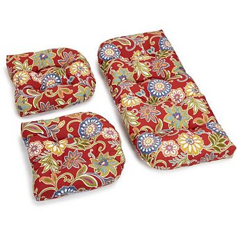 Blazing Needles,U-Shaped Spun Polyester Tufted Settee Cushion Set (Set of 3)