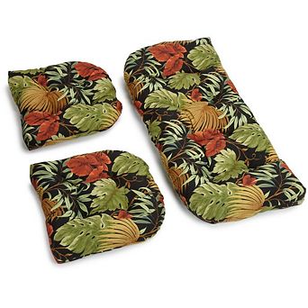 Blazing Needles,U-Shaped Spun Polyester Tufted Settee Cushion Set (Set of 3)