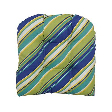 Blazing Needles,19-inch U-Shaped Spun Polyester Outdoor Tufted Dining Chair Cushion