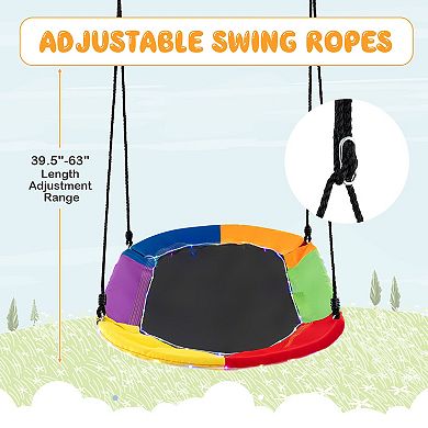 60 Inch Saucer Swing With LED Lights, 700 Lb Capacity Tree Swing