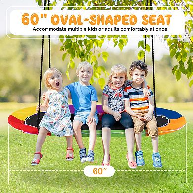 60 Inch Saucer Swing With LED Lights, 700 Lb Capacity Tree Swing