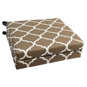 Blazing Needles,20-inch by 19-inch Patterned Outdoor Chair Cushions (Set of 2)