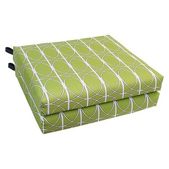 Blazing Needles,20-inch by 19-inch Patterned Outdoor Chair Cushions (Set of 2)