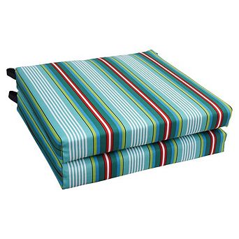 Blazing Needles,20-inch by 19-inch Patterned Outdoor Chair Cushions (Set of 2)