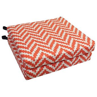 Blazing Needles,20-inch by 19-inch Patterned Outdoor Chair Cushions (Set of 2)