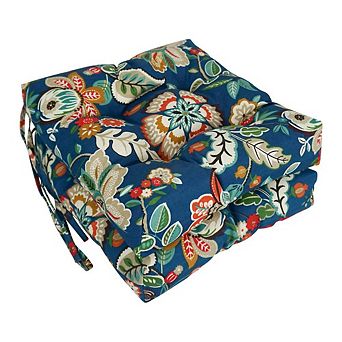 Blazing Needles,16-inch Spun Polyester Patterned Outdoor Square Tufted Chair Cushion