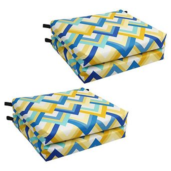 Blazing Needles,20-inch by 19-inch Patterned Outdoor Chair Cushions (Set of 4)